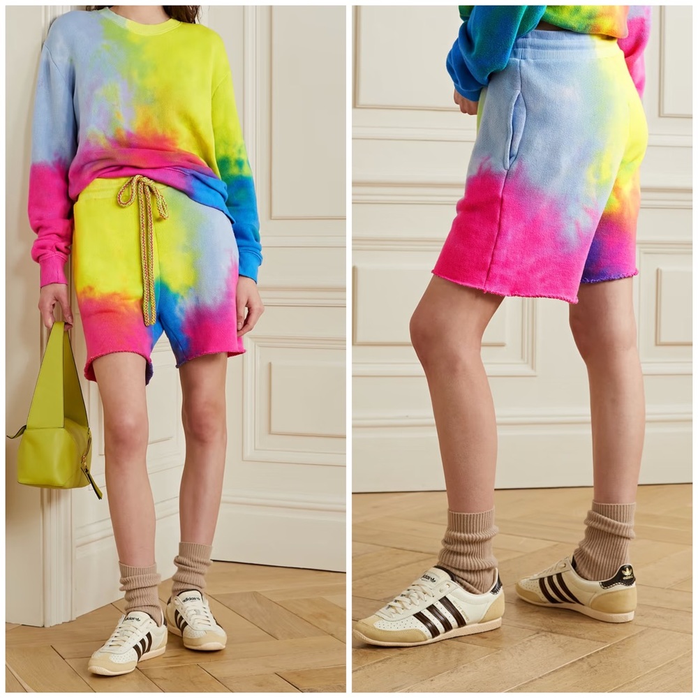 The Elder Statesman Reflection Shorts Small Tie Dye Cotton Cashmere